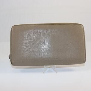 Celine Taupe Leather Zippy Wallet